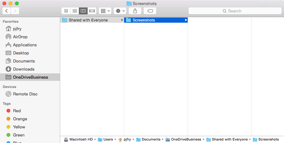 onedrive for business on a mac